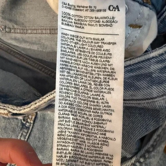 Clockhouse C&A Cargo Jeans NWT EU 40 Light Wash Wide Leg Baggy Denim - Picture 6 of 8